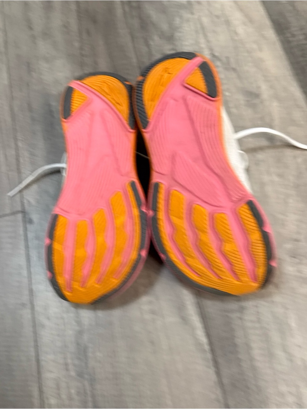Altra Women's White Running Shoes with Pink-to-Orange Gradient Midsole - Picture 6 of 8